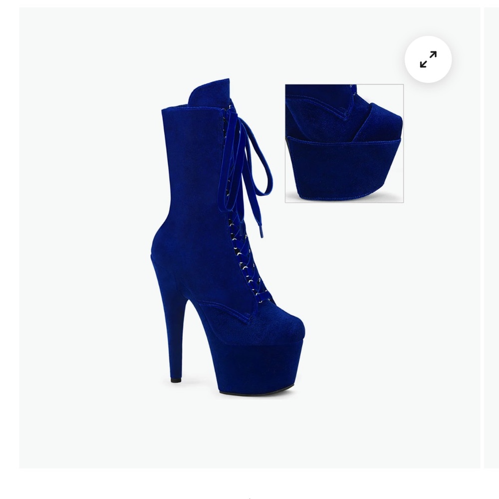 Pleaser Adore Royal Blue Platform Heeled Boots